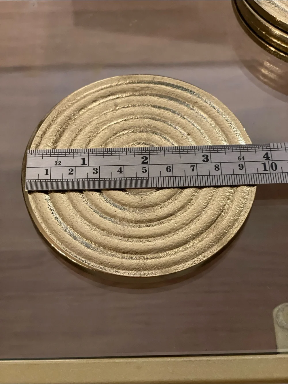 Z Gallerie Metallic Gold Round Coaster Set with Holder